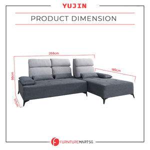 Yujin Left/Right L-Shaped Sofa Pet-Friendly Fabric Scratch-Proof & Claw-Proof