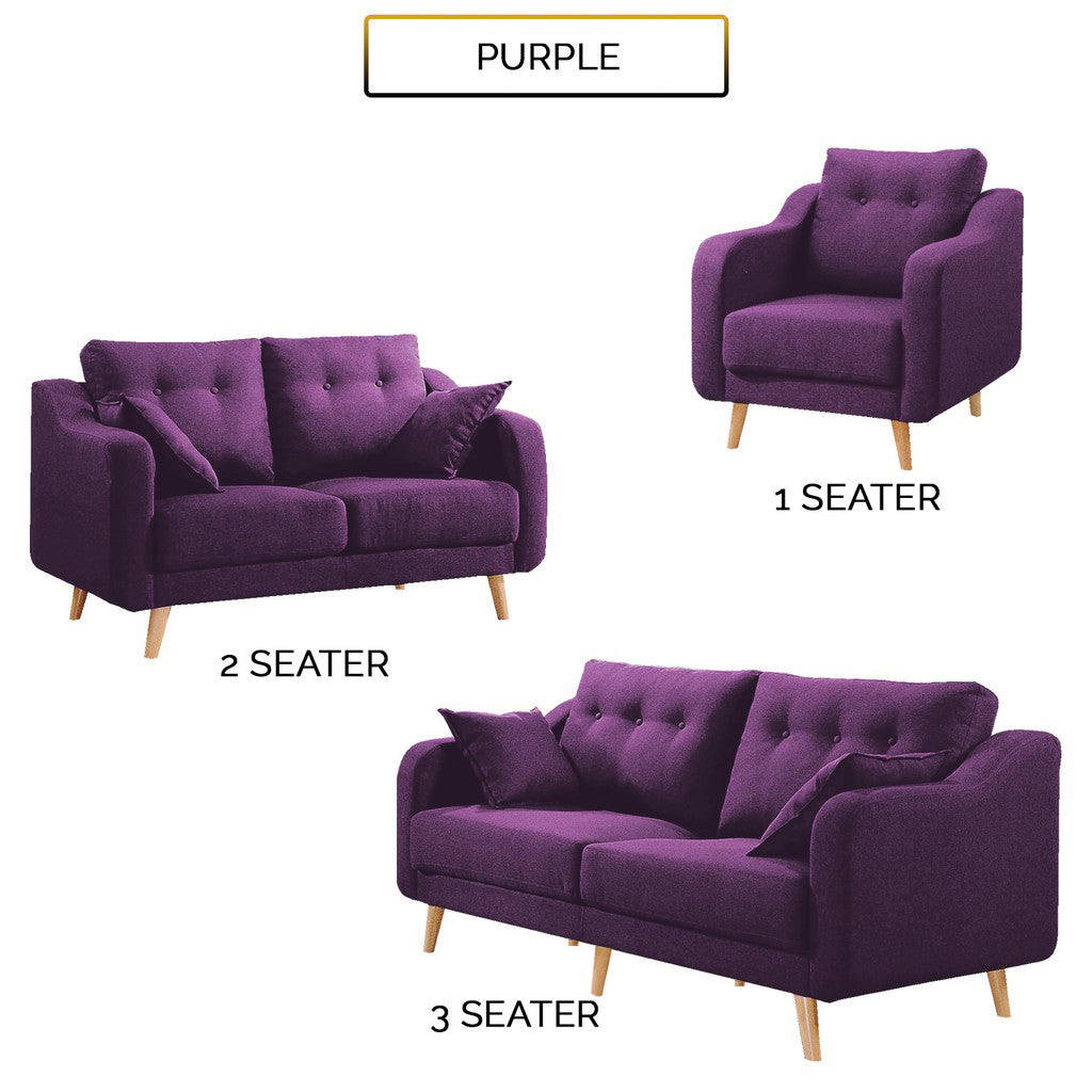 Parlo 1/2/3 Seater Fabric Sofa 6 Colours