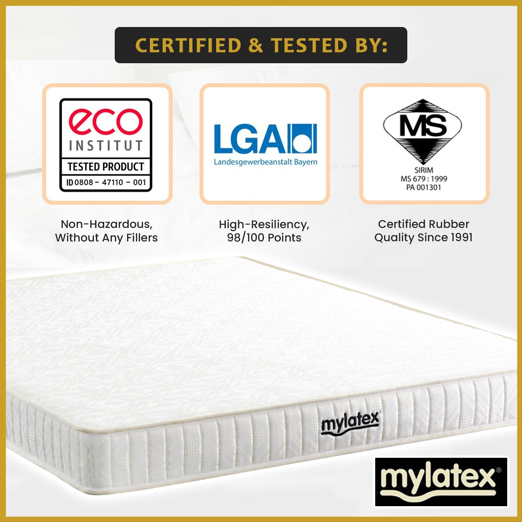 MyLatex Deluxe 4"/6" Mattress 100% Natural Latex & Damask Fabric - All Sizes Available