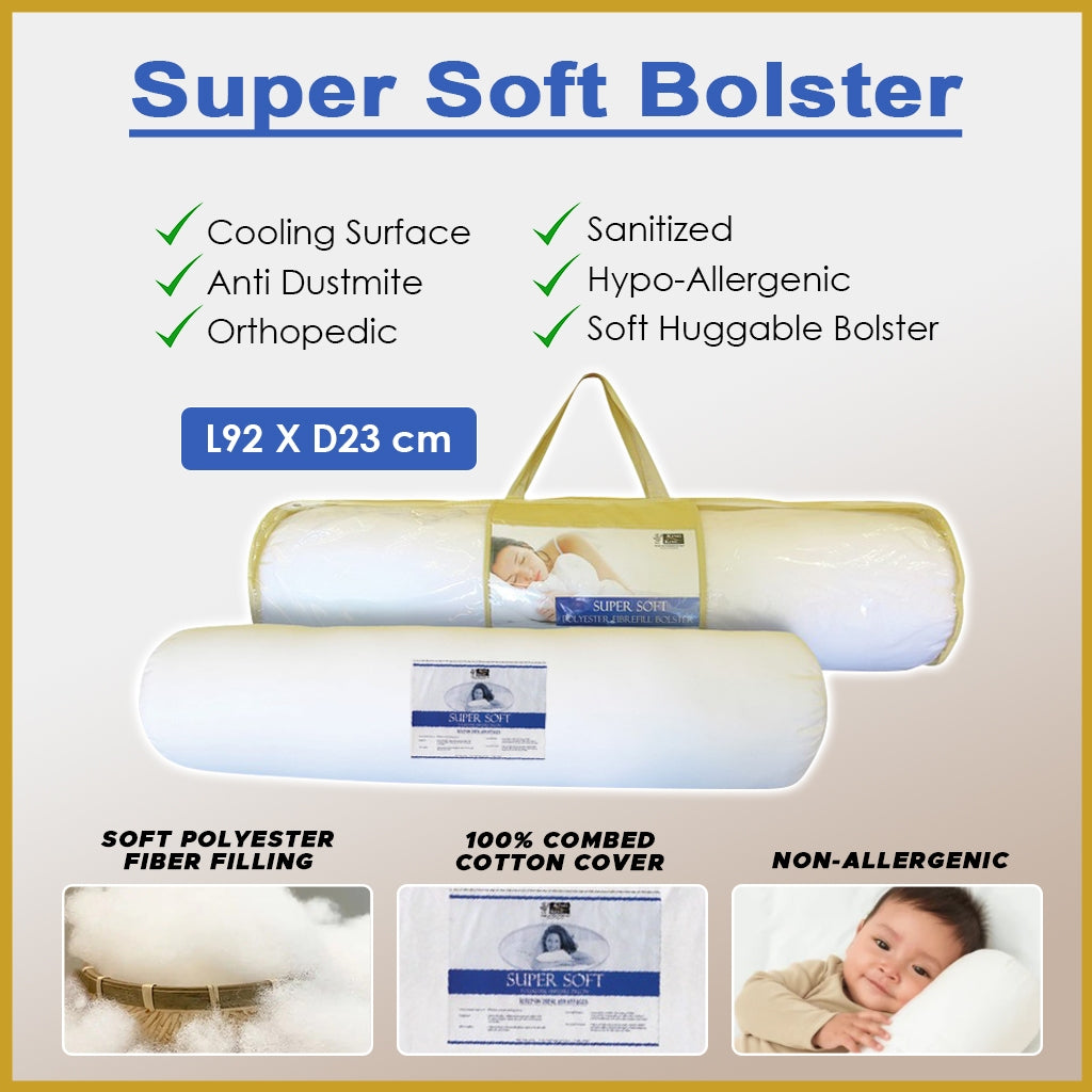 King Koil Hotel Grade Bolster Collection - Super Soft Bolster, 100% Combed Cotton Cover.