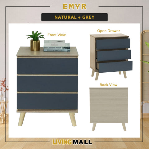 Image of Emyr Premium Chest of Drawers Full Laminated Back Panel in 3 Colours