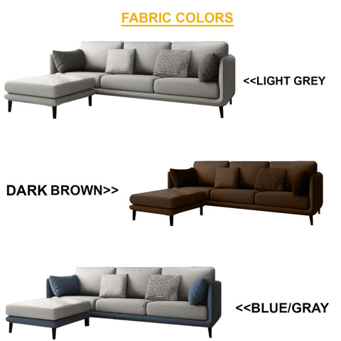 Image of Malmo Minimalist Series Fabric/Faux Leather Sofa 1/2/3/4 and Stool Seaters in 6 Colors