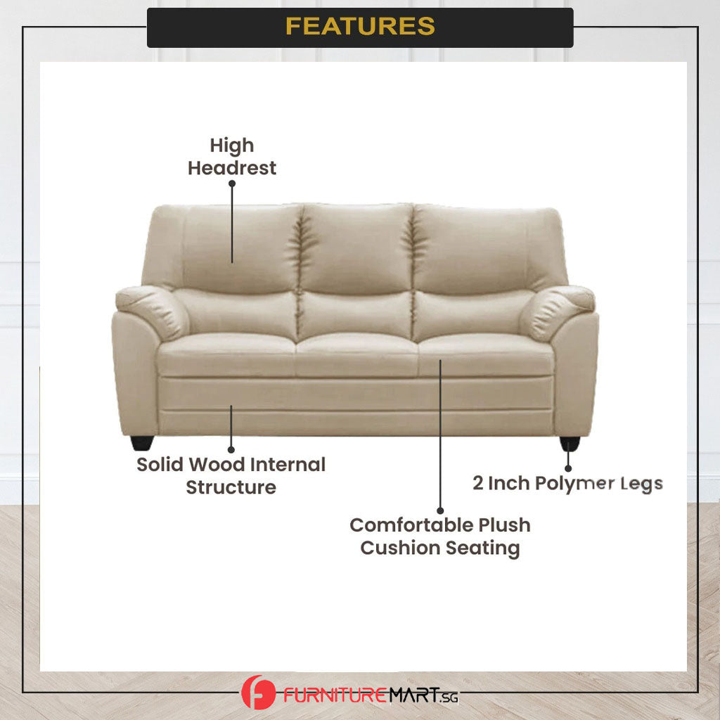 Payne 2/3-Seater Sofa High Head-Rest / High Density Foam w/ PetFriendly Options