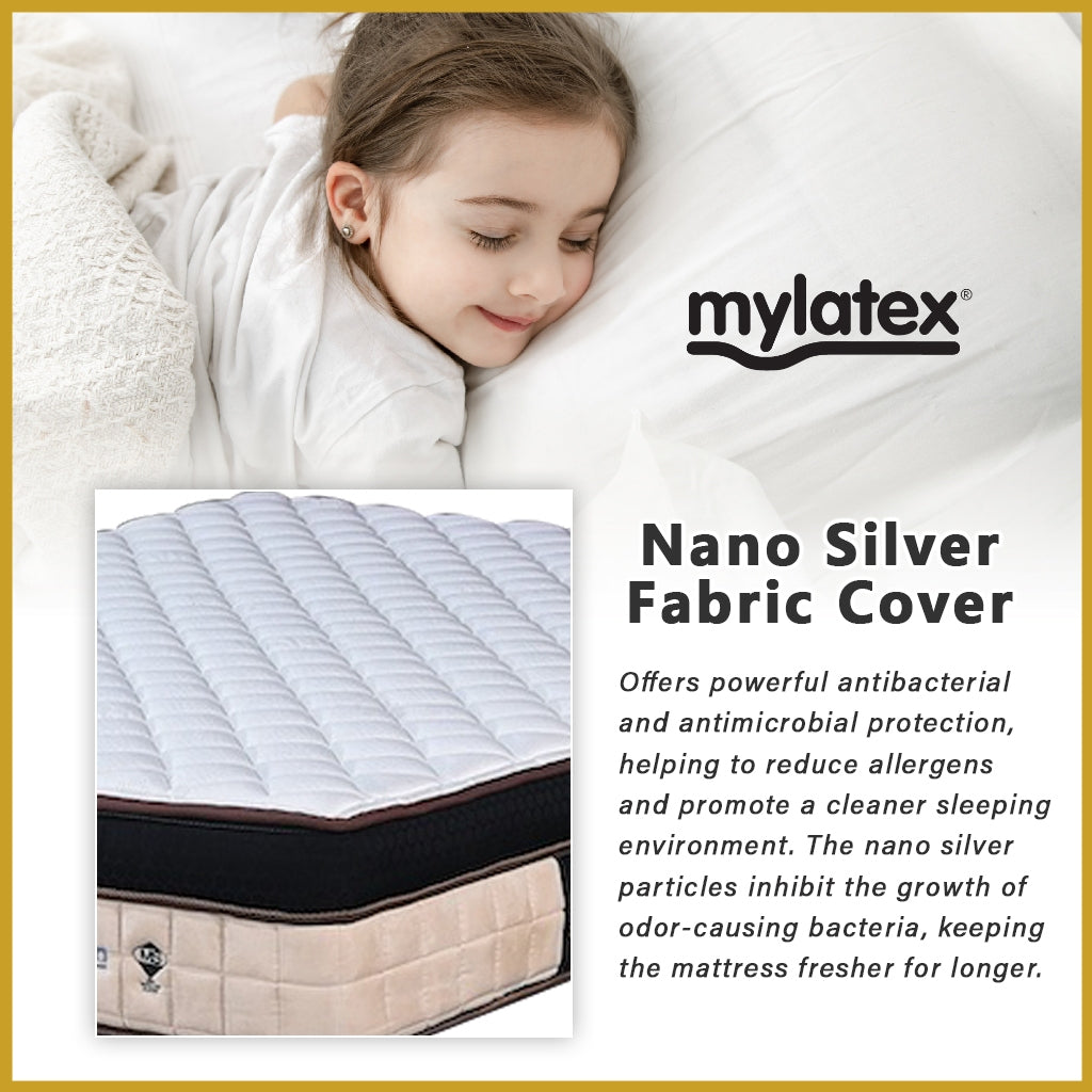 MyLatex PURITY 11" Mattress Natural Latex, Memory Foam, Nano Silver Cover - All Size