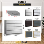 Agnis 8 Drawers CARB-P2 Certified Board Chest of Drawers Full Laminated Back Panel