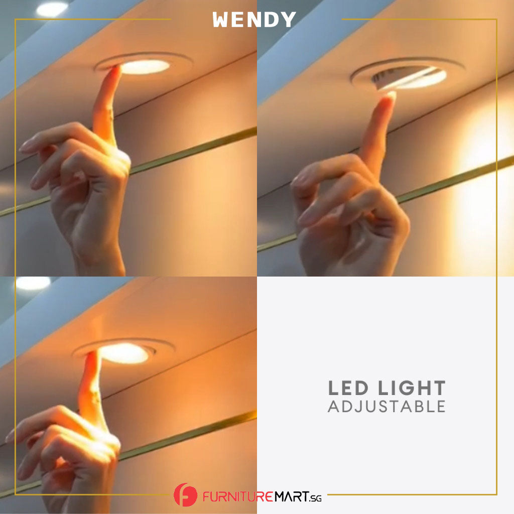 Wendy Hanging TV Console Floating with Socket, LED Light, Display Cabinet & Drawers