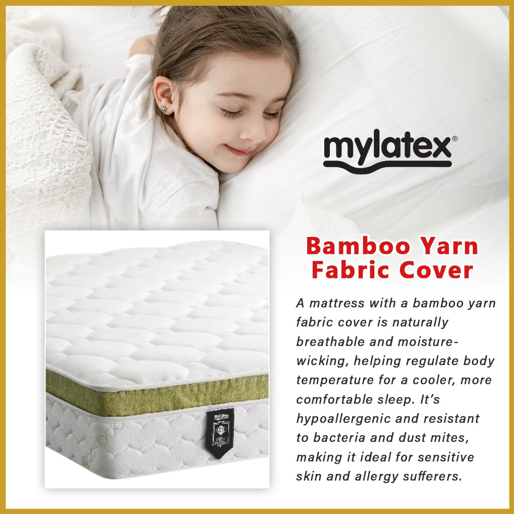 MyLatex LEXINGTON 11" Natural Latex, Coir Fibre Mattress w/ Bamboo Yarn Cover - All Size