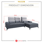 Yujin Left/Right L-Shaped Sofa Pet-Friendly Fabric Scratch-Resistant & Claw-Resistant