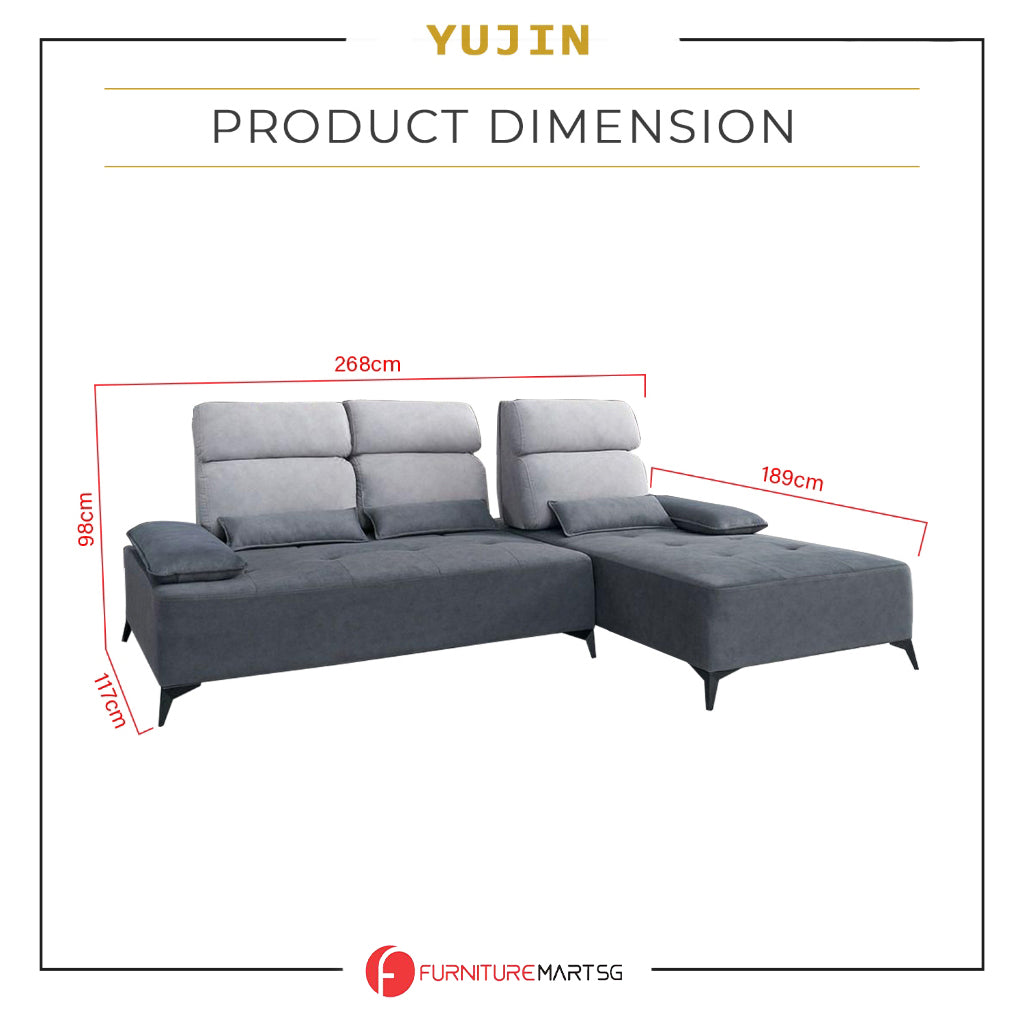 Yujin Left/Right L-Shaped Sofa Pet-Friendly Fabric Scratch-Resistant & Claw-Resistant