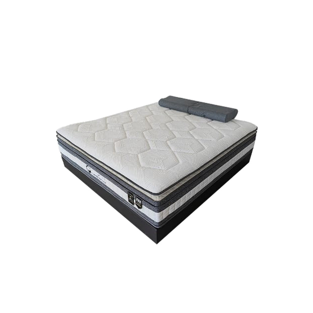 Flamingo Duo Springs Queen Mattress 15" -Euro Top + Pillow Top Latex 100% Ice Silk Fabric