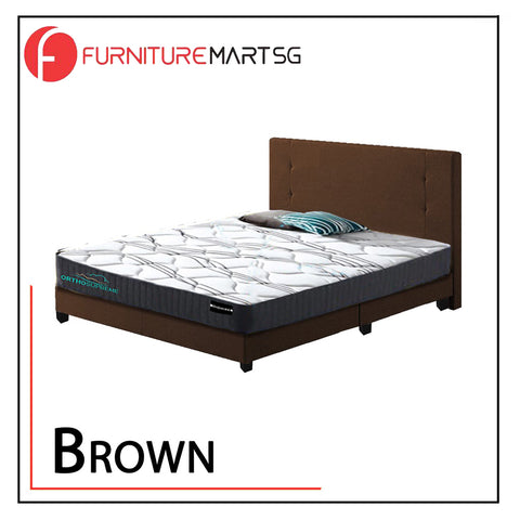 Image of Naga Fabric Bed Frame With 10" Diomire Ortho Supreme Mattress Package In 4 Colours - All Sizes Available