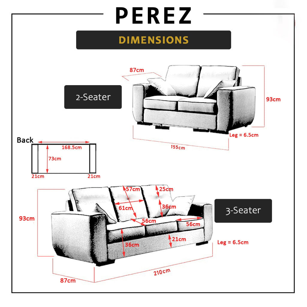Perez Series Fabric/Leather / PetFriendly Fabric 1/2/3/ L-Shape Sofa