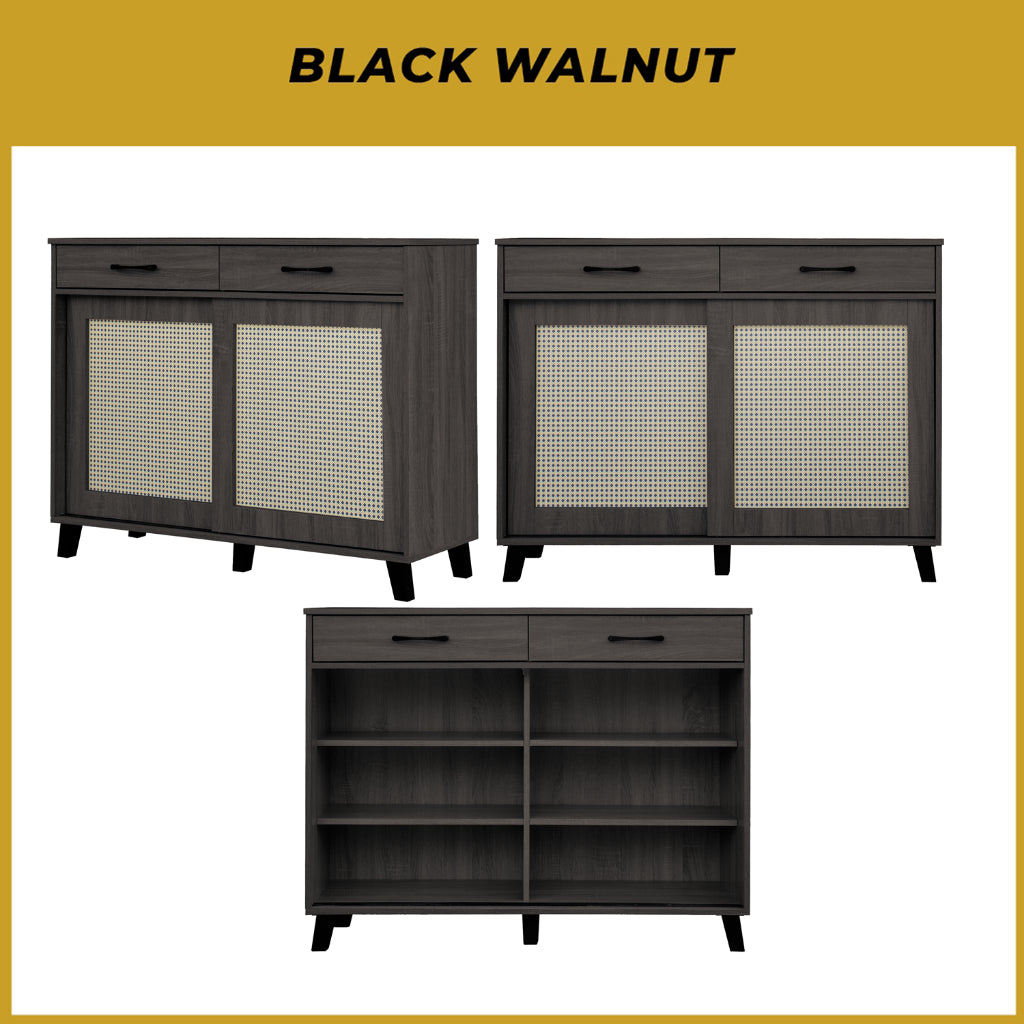 Kaito Japanese Sliding Door Shoe Cabinet CARB-P2 Certified Board in 2 Colours