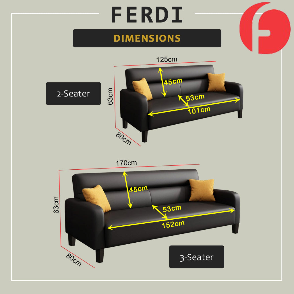 Ferdi 2-Seater/3-Seater Sofa - w/ PetFriendly Scratch-Resistant Option