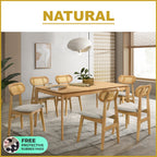 Radden 4/6 Seater Dining Set w/ Table, Chair & Bench Solid Rubber Wood in 2 Colours