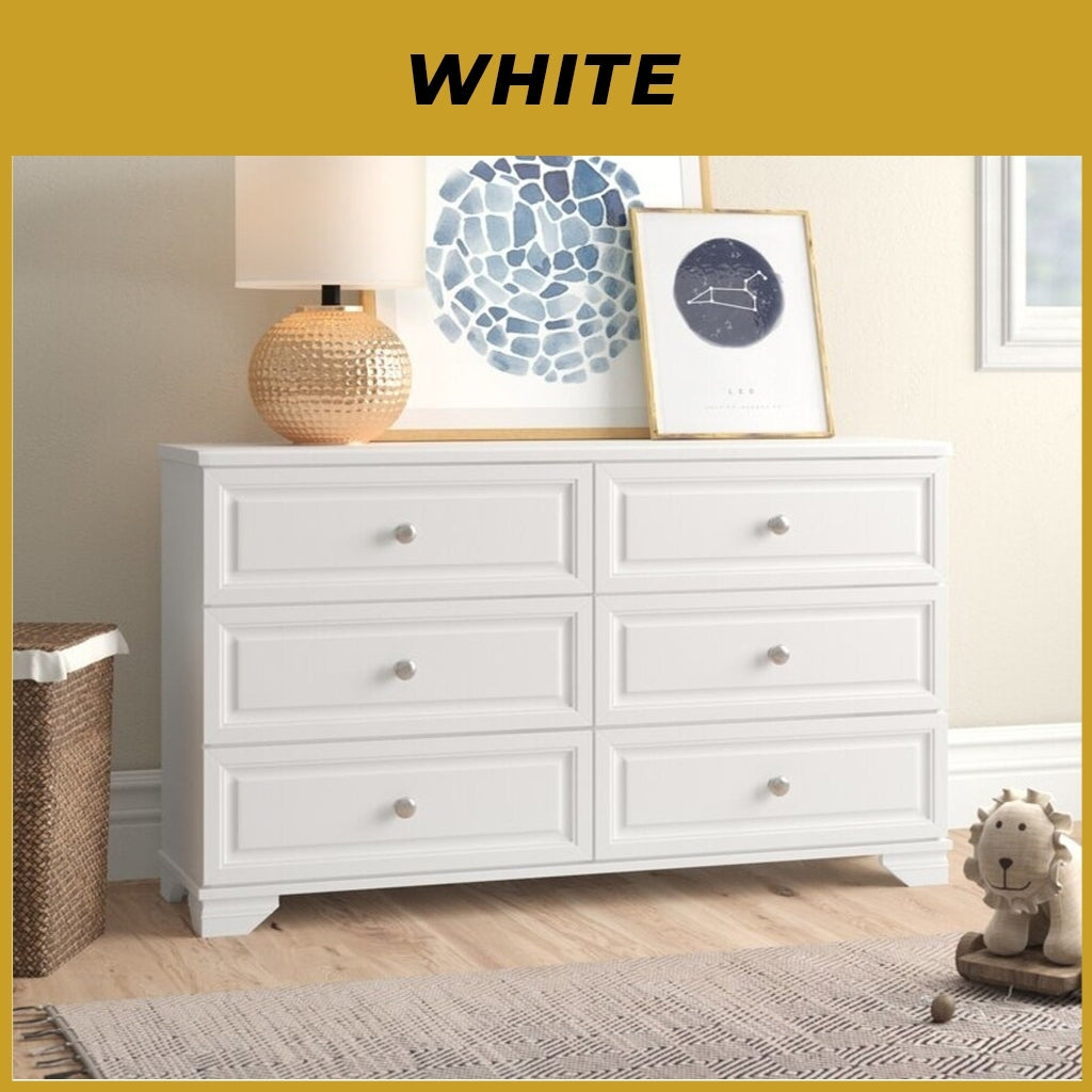 Karen 6 Chest of Drawers CARB-P2 Certified Board Full Laminated Back Panel in 2 Colours