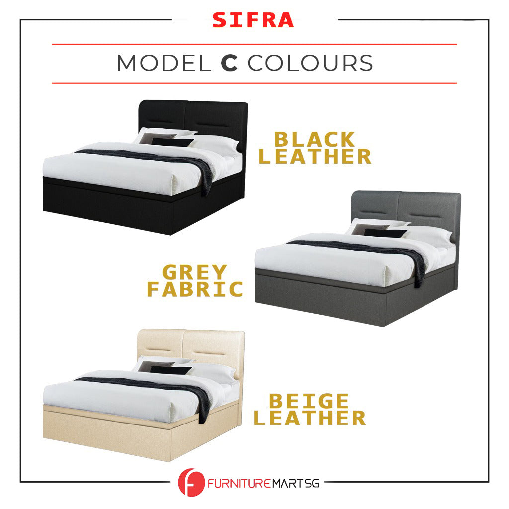 Sifra Storage Bed Frame Linen Fabric/Faux Leather in 4 Model Designs