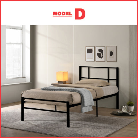 Image of Marzo Single Metal Bed Frame with Under Bed Clearance for Storage w/ Mattress Option