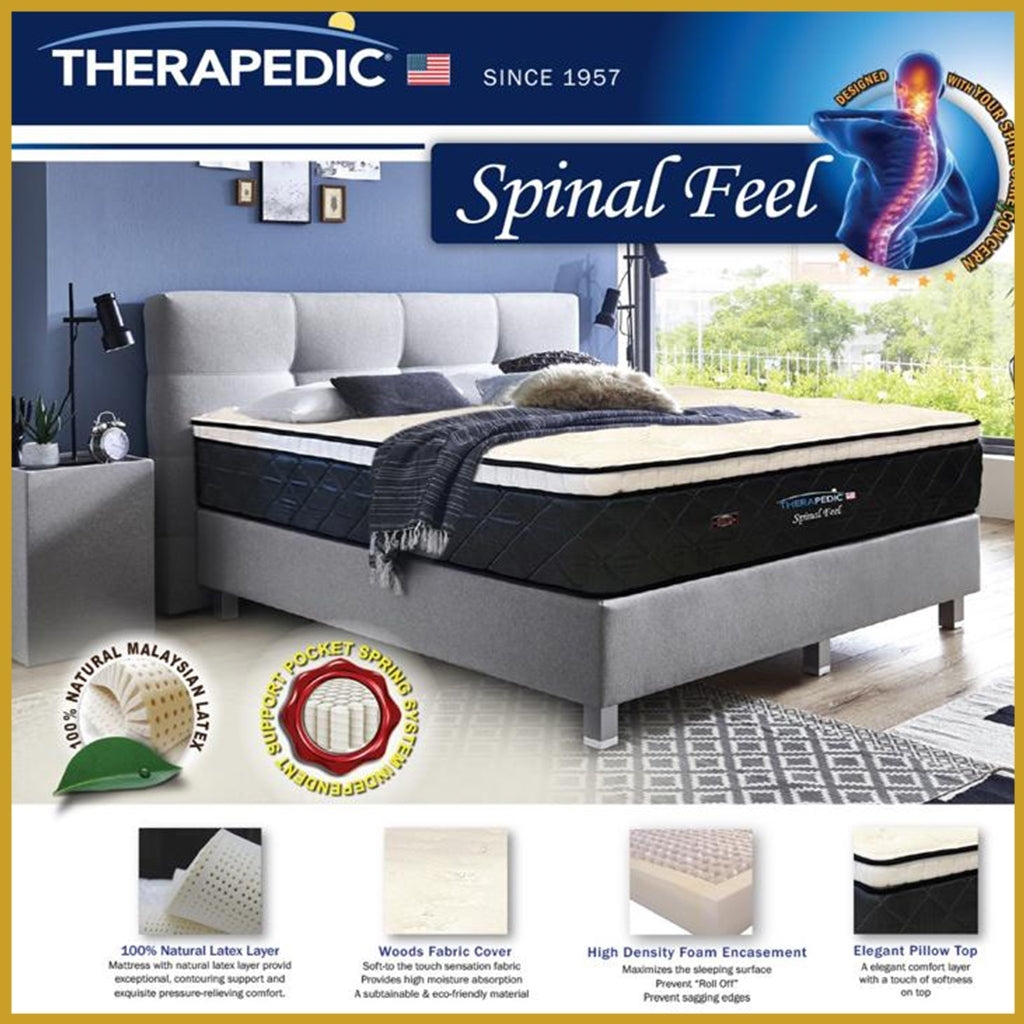 Therapedic Spinal Feel 14" Mattress Pocketed Spring w/ Natural Latex- All Sizes