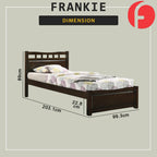 Frankie Single Pull-Out Bedframe MDF + Veneer Solid Wood Slatted Base  w/ Mattress Option
