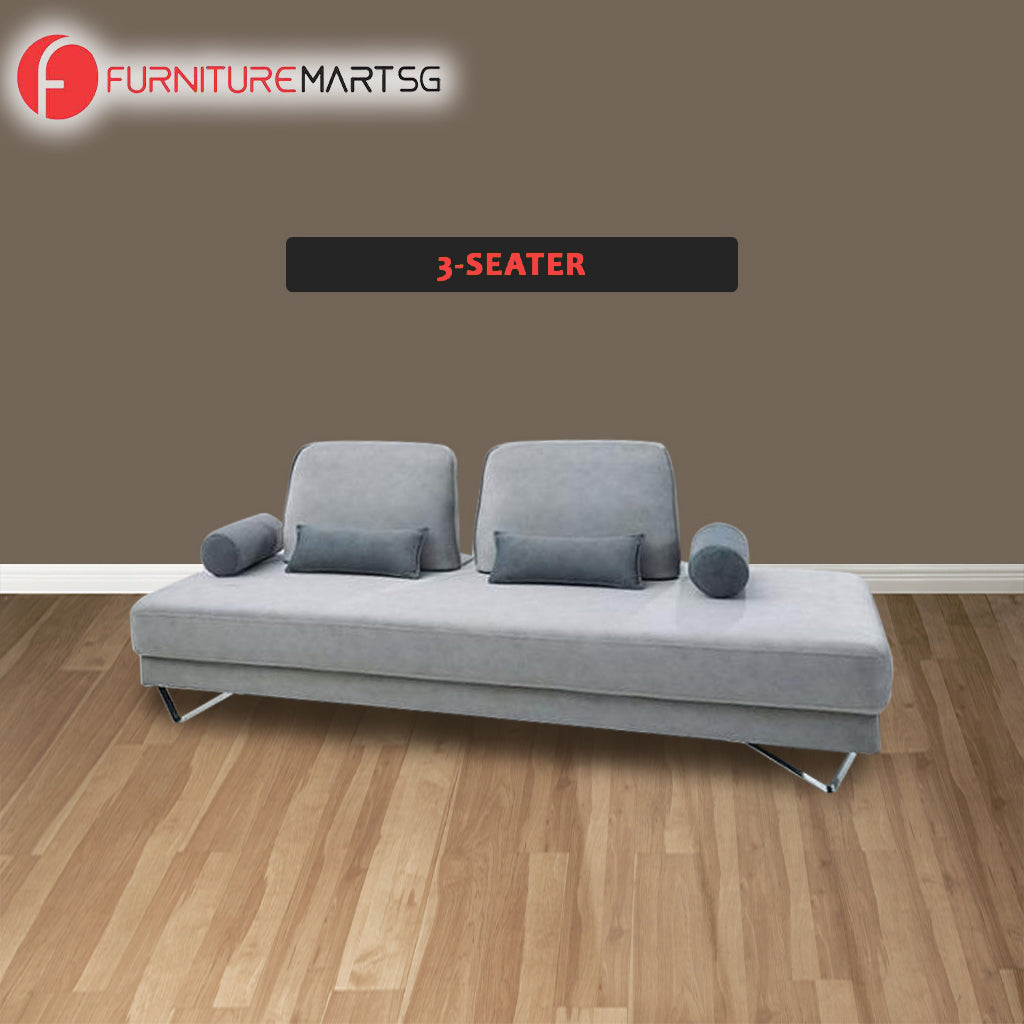 Jayne 2-Seater + 3-Seater Sofa Set Pet Friendly Fabric Scratch-Resistant Stain-Proof in Grey Colour