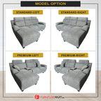 Charles 3-Seater L-Shaped Lounge Sofa with Storage & Cup-Holder - PetFriendly Option