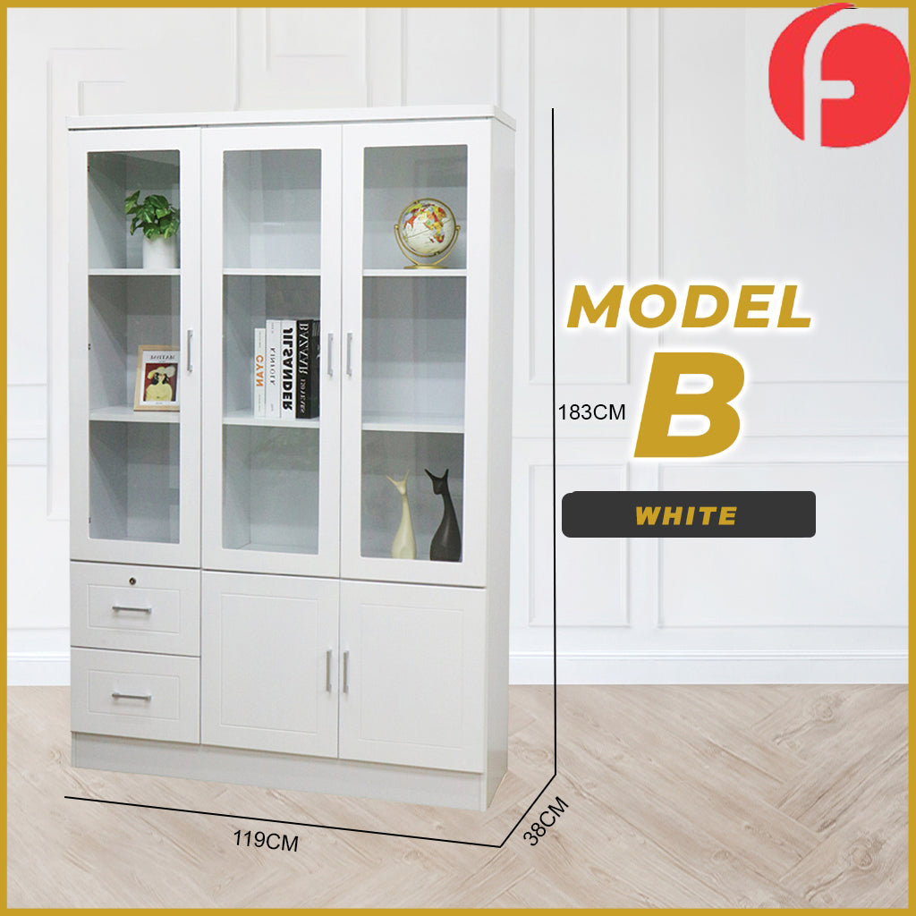 Myani Series Display Cabinet Book Shelves with Drawers in 2 Models