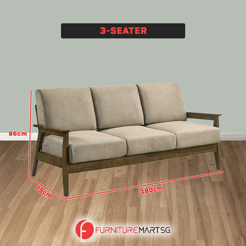 Image of Norad 2+3 Seater Sofa Solid Wood Living Room Furnitures