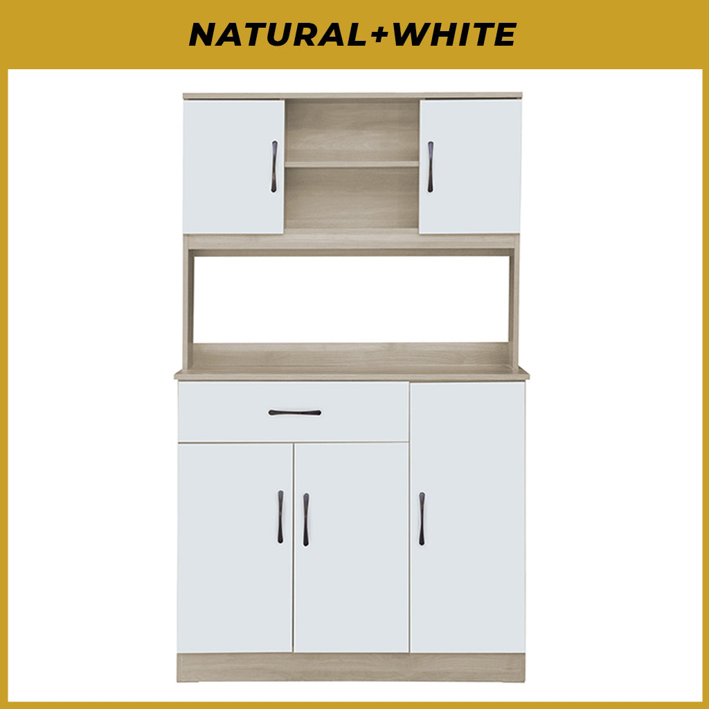 Ponio Series A Kitchen Cabinet with Drawers and Top Cabinet in 4 Colours