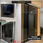 Reyna Series2 5ft/6ft/8ft Sliding Door Wardrobe with Sensor LED Lights