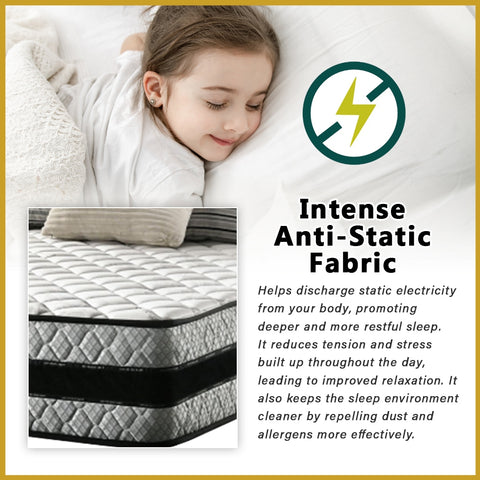 Image of Honey Spinal XL 12" Anti-Static Posture Support Spring Mattress - All Sizes Available