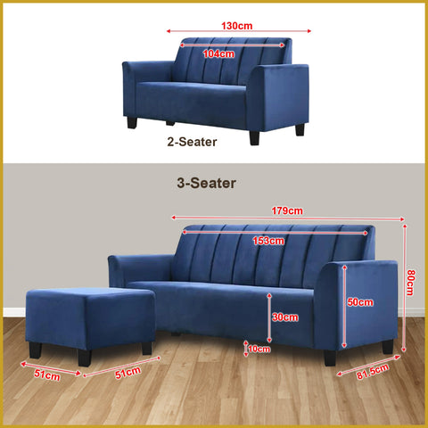 Image of Sophie Series4 2-Seater 3-Seater Sofa with Ottoman with Pet-Friendly Color Options