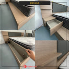 Claire Platform Bed Japanese Tatami Bedframe in Queen/King Size with Storage & Led Light