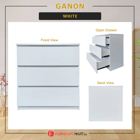 Image of Ganon Series 2 Premium Chest of 3/4 Drawers Collection Full Laminated Back Panel in 6 Colours