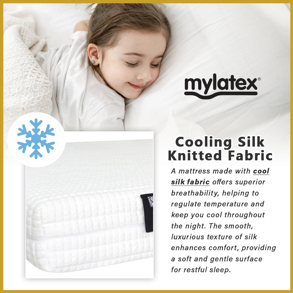 MyLatex RELAX ZONE 10" 7-Zone Natural Latex Mattress Cooling Silk Cover - All Size