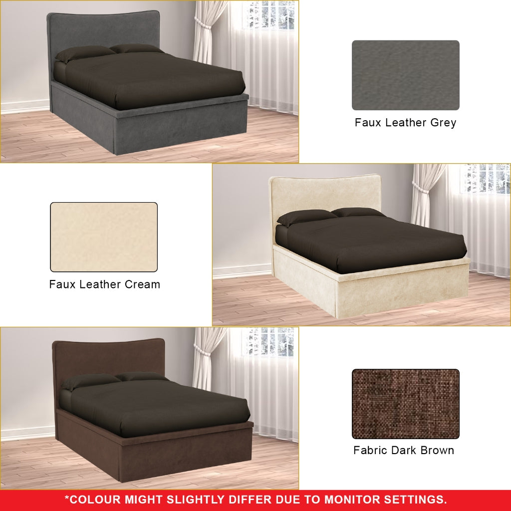 OrthoCoil Finrar 12" SBD Storage Bed Frame Fabric/Faux Leather in 3 Colours - With Mattress Option
