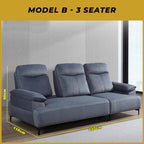 Veeta Model B 3-Seater Sofa Collection with L-shaped - PetFriendly w/ Pushback Function