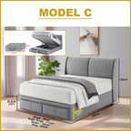 Lewyn Storage Bed Frame with Drawers - PetFriendly Scratch Resistant Option