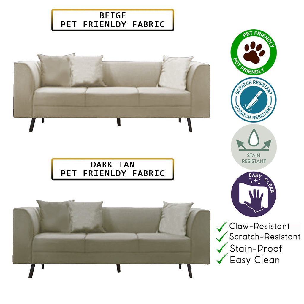 Columbus Modular Faux Leather/ Fabric Sofa Set w/ Pet-Friendly Option
