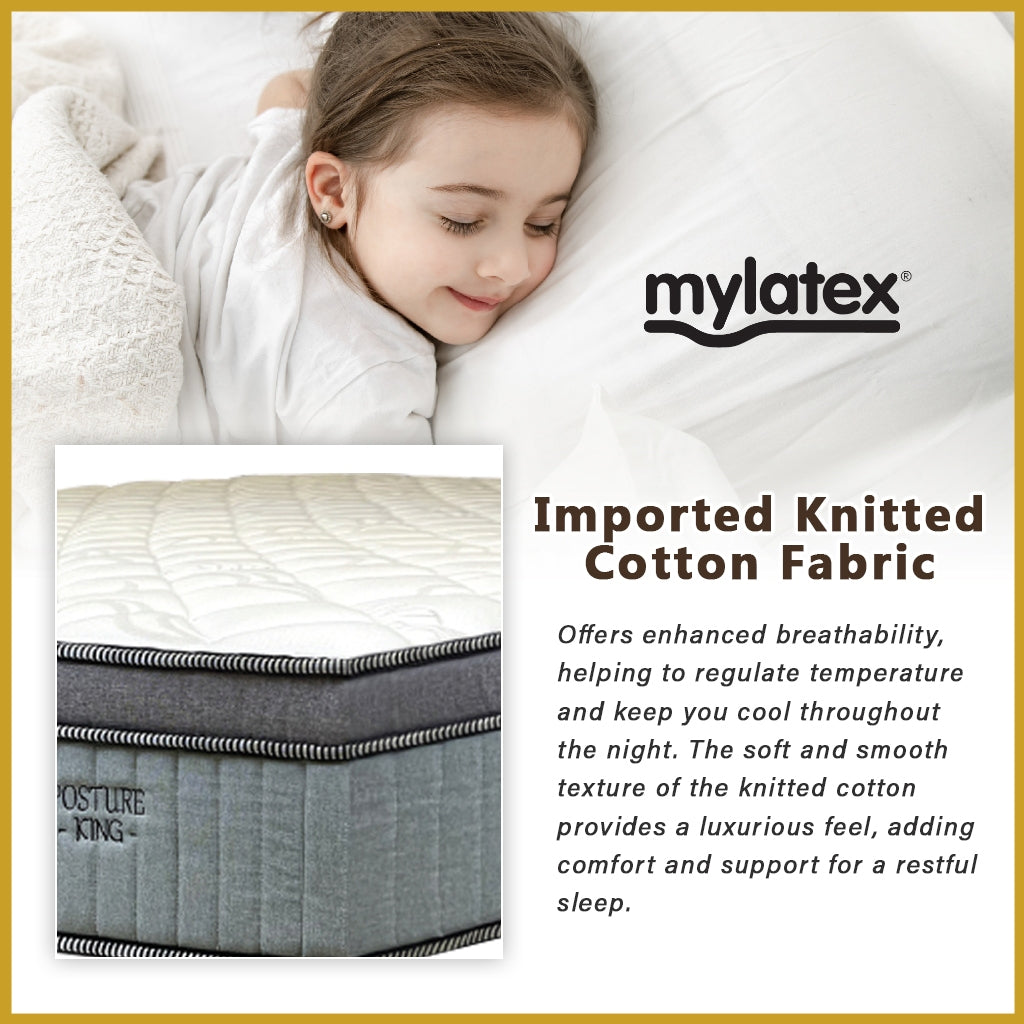 MyLatex Posture King 12" Pocketed Spring Mattress Natural Latex - All Sizes Available