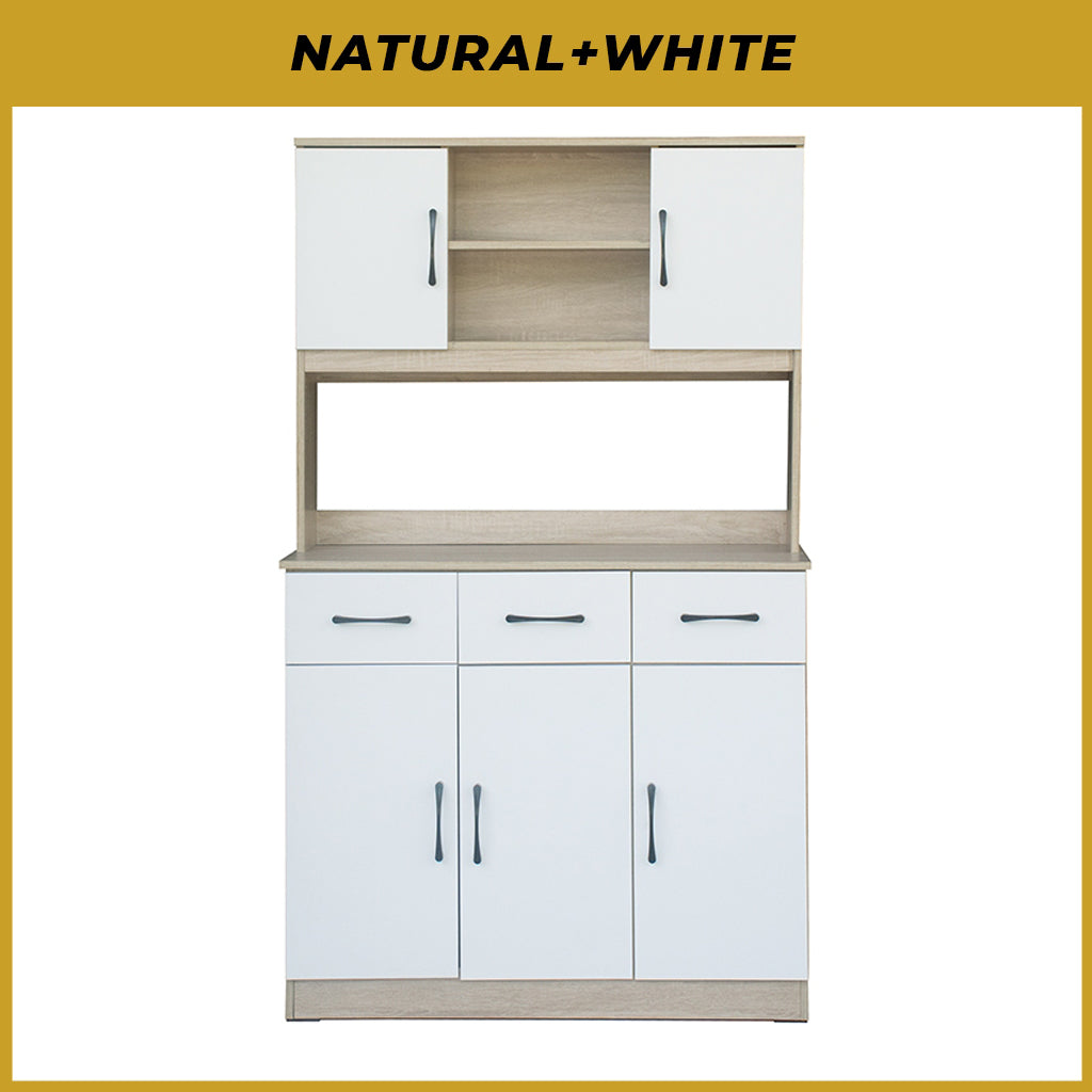 Ponio Series B Kitchen Cabinet with Drawers and Top Cabinet in 4 Colours