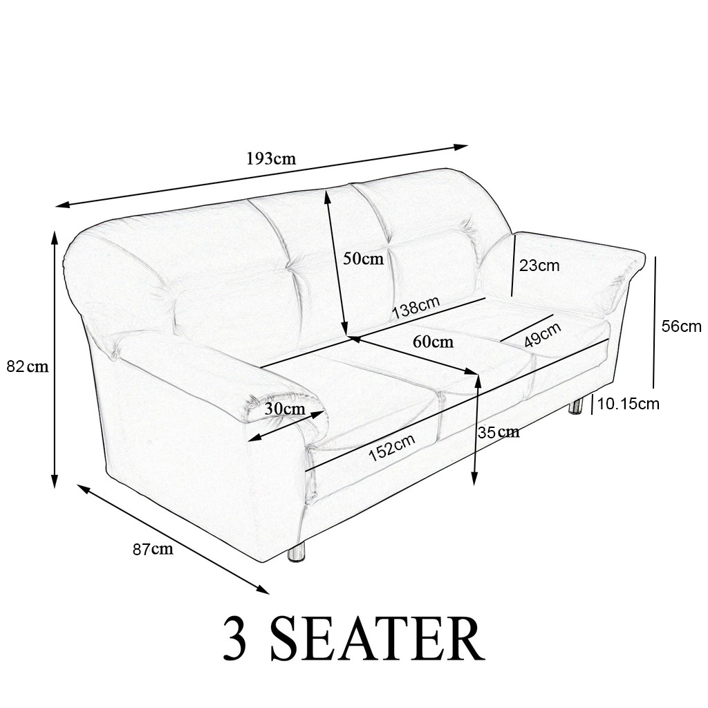 Horgar Series 1/2/3 Seater Faux Leather Sofa With Ottoman