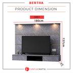 Bertha Floating TV Console with light and Socket in 2 Marble Colour