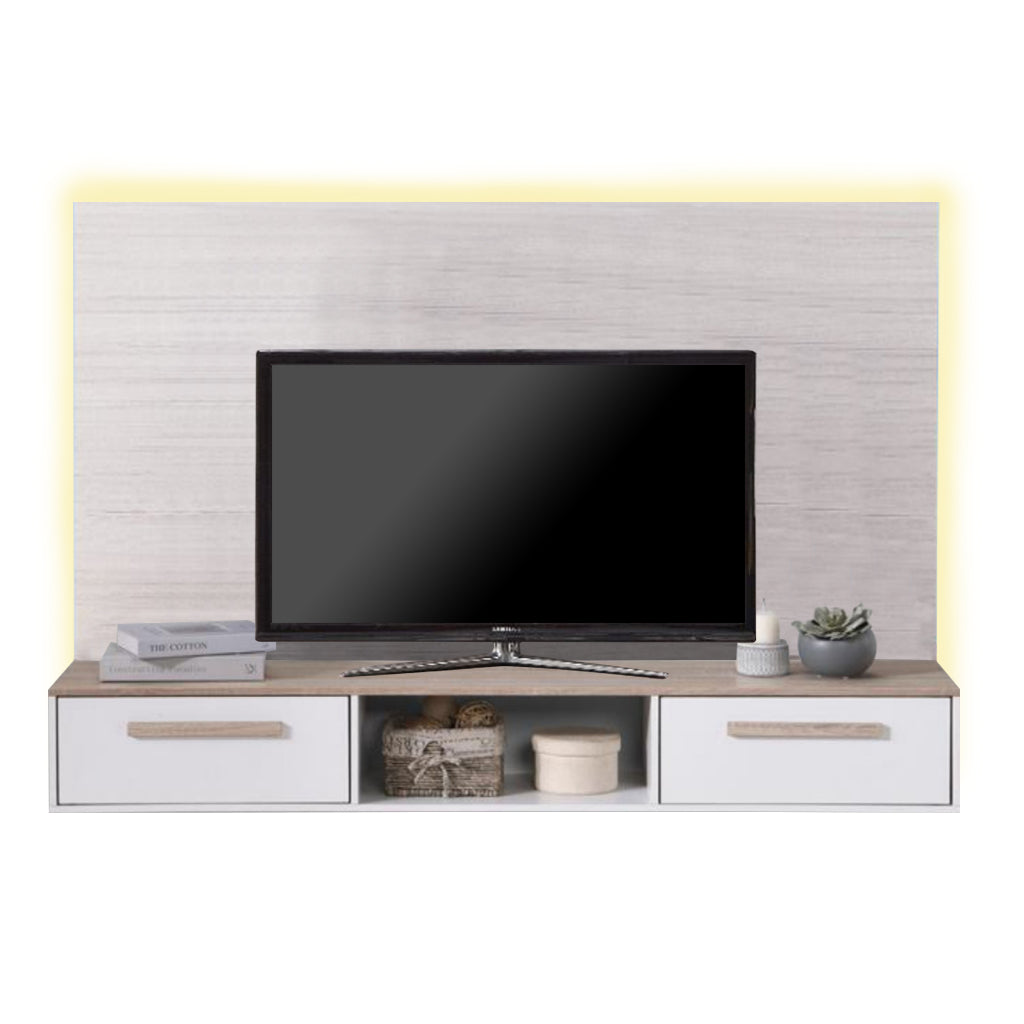 Pollian 4FT/5FT Floating TV Console with Back Panel LED Backlight in 2 Colours