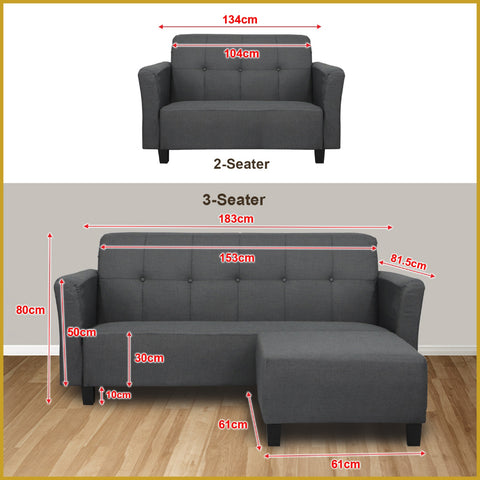 Image of Sophie Series5 2-Seater 3-Seater Sofa with Ottoman with Pet-Friendly Color Options