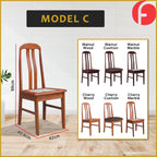 Aisha Dining Chair Collection Solid Wood with Marble or Cushioned Seat in Walnut/Cherry