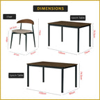 Markim 4/6 Seater Dining Set w/ Table and Chair RubberWood + Metal Legs in 2 Colours