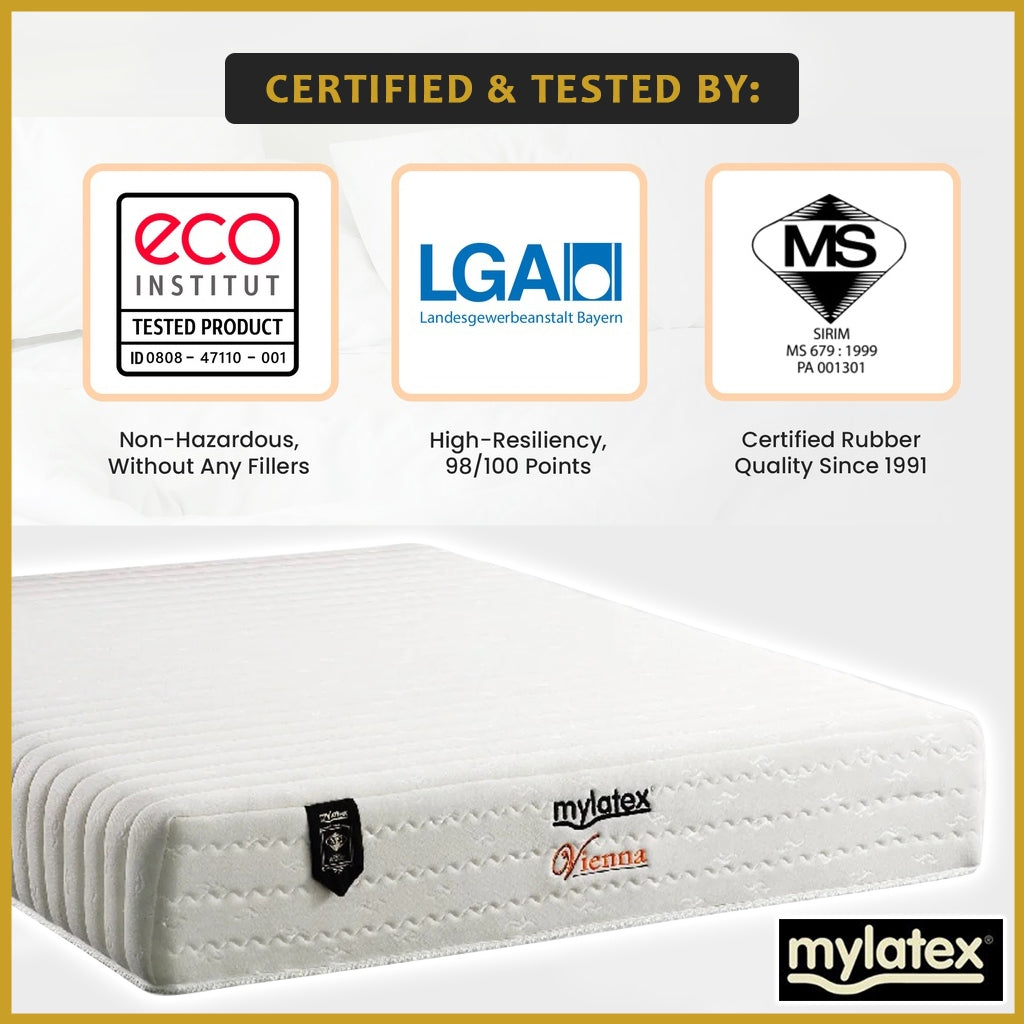 MyLatex VIENNA 10" Natural Pinhole Latex Mattress Orthopedic - All Sizes Available