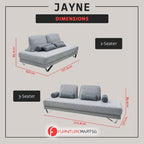 Jayne 2-Seater + 3-Seater Sofa Set Pet Friendly Fabric Scratch-Resistant Stain-Proof in Grey Colour
