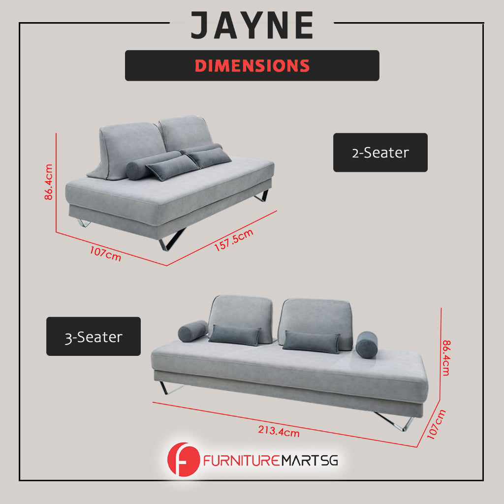 Jayne 2-Seater + 3-Seater Sofa Set Pet Friendly Fabric Scratch-Resistant Stain-Proof in Grey Colour